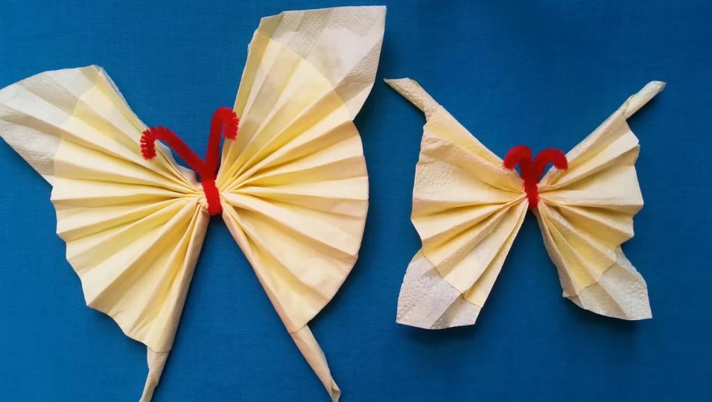 Бабочки из бумажных салфеток