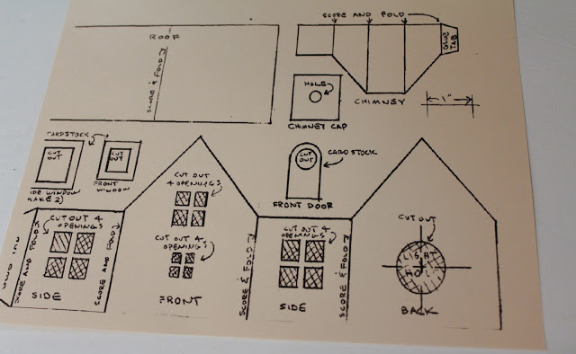 Схема домика из картона