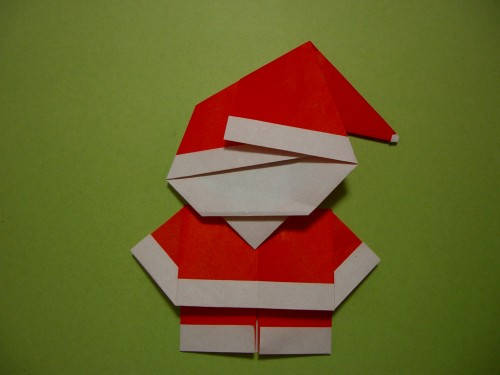 Дед Мороз из бумаги. Оригами