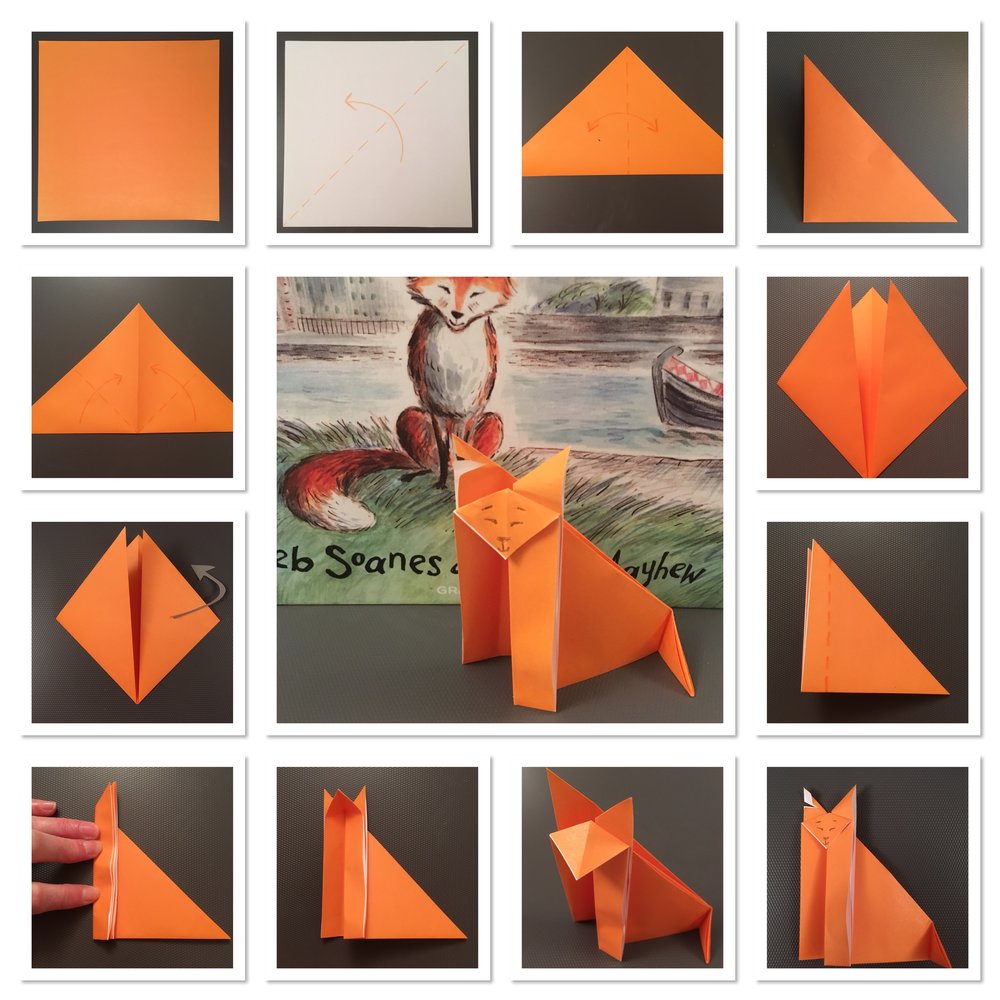 лиса оригами схема