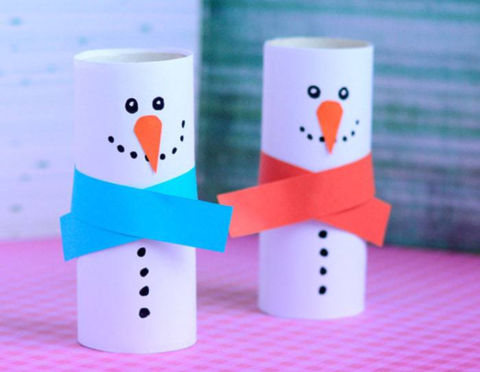 аппликация снеговика из бумаги