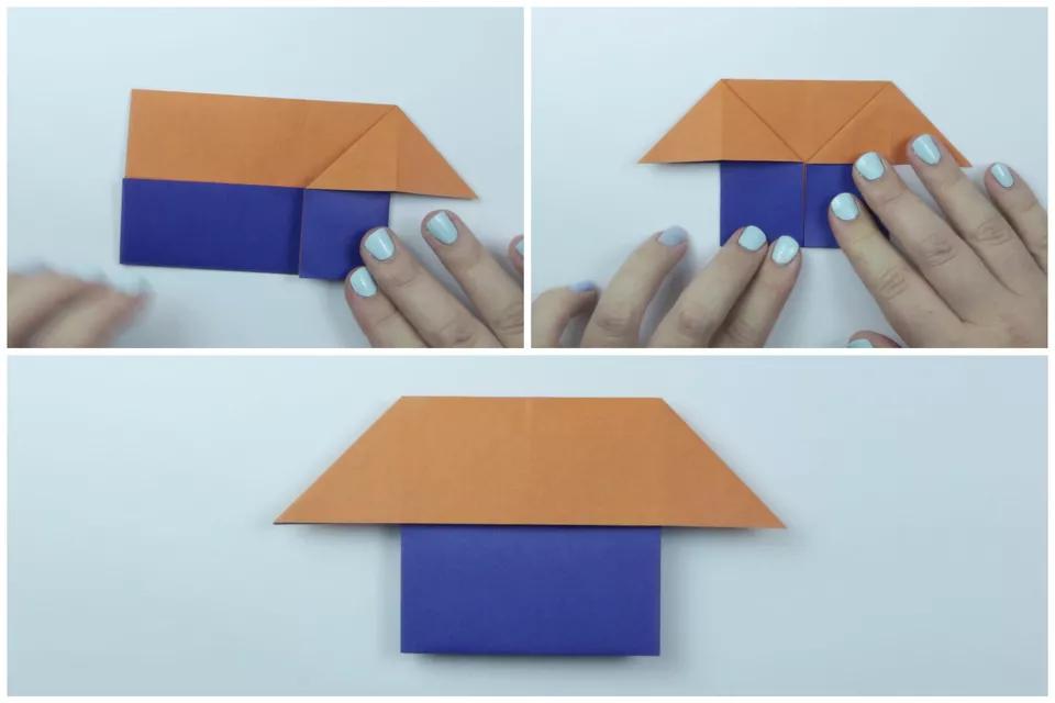 домик из двух цветов оригами