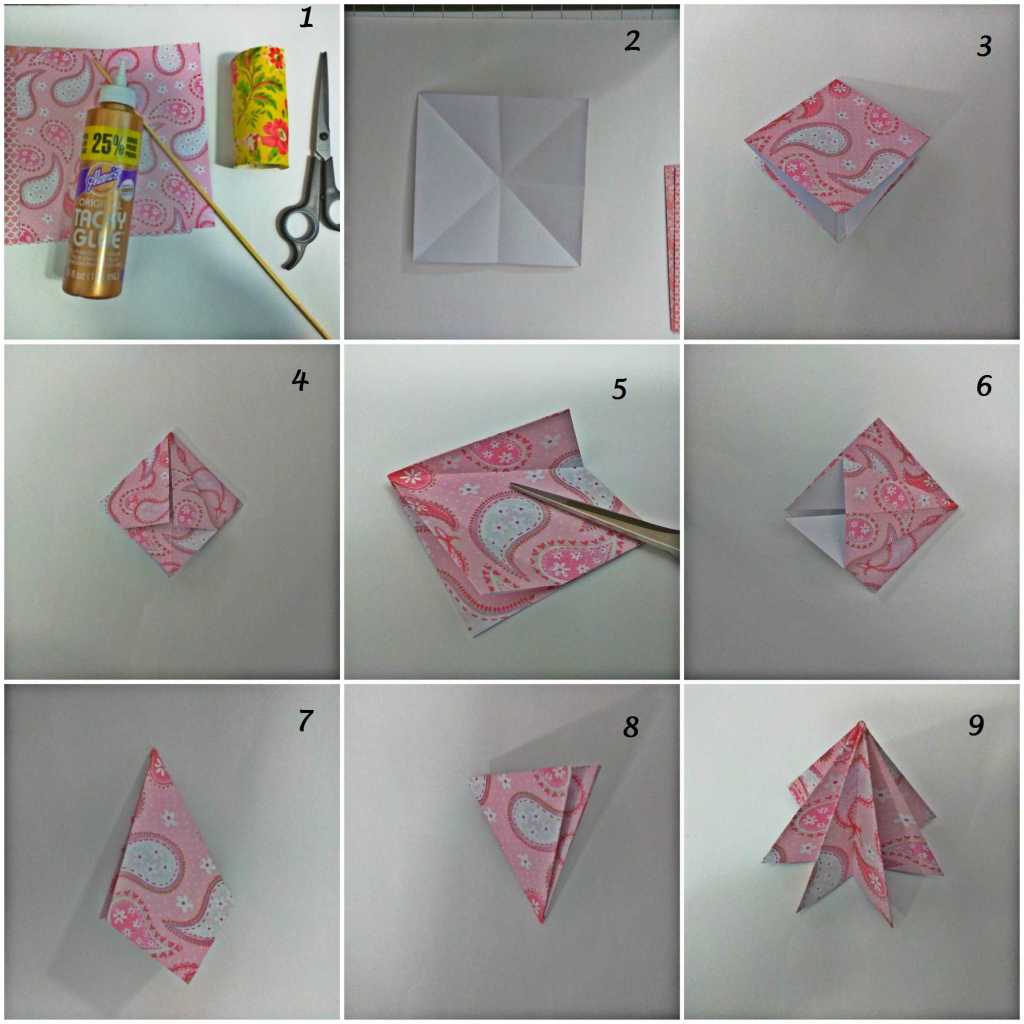 зонт оригами из бумаги