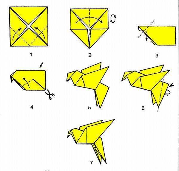 птица оригами