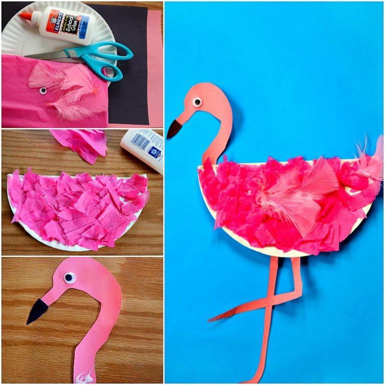 как сделать фламинго из бумаги