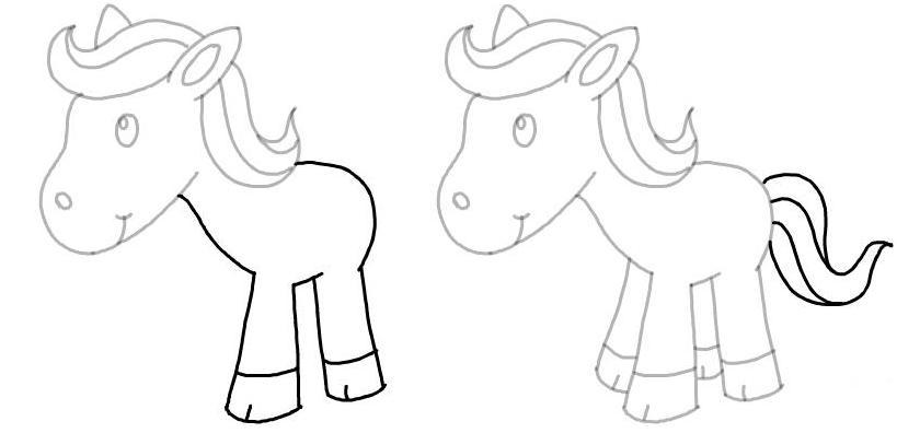 как нарисовать лошадь ребенку