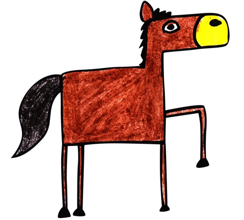 простая лошадка - рисунок ребенка