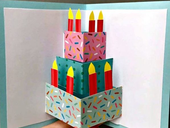 Как сделать открытки с тортом на день рождения
