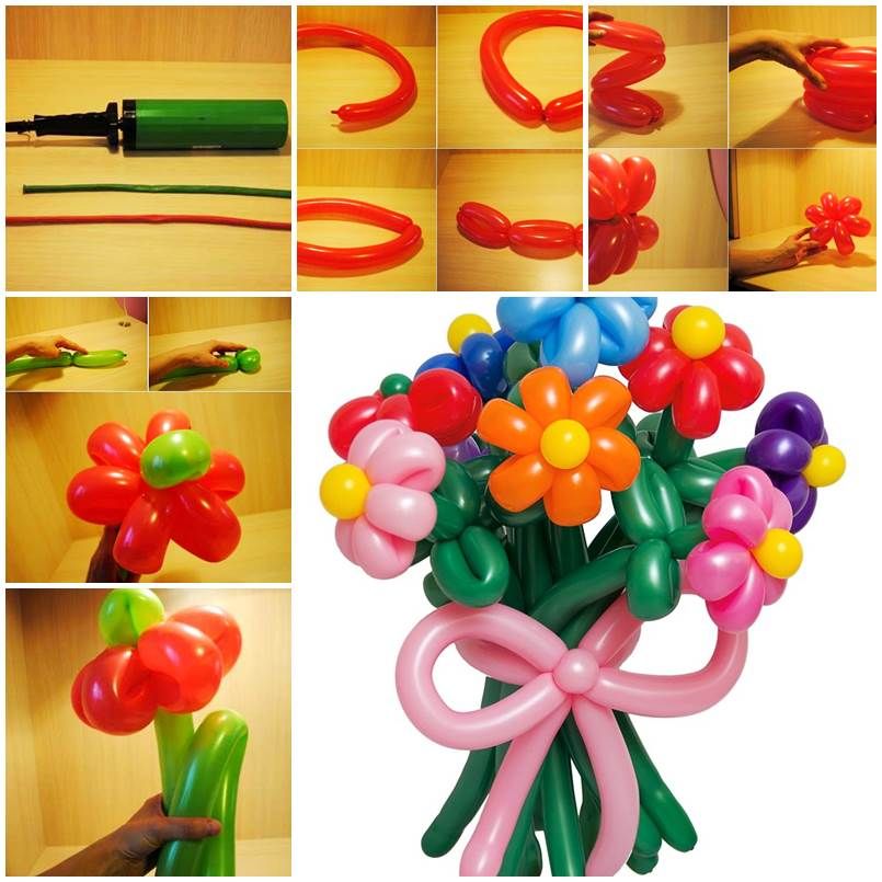 схема создания цветов из шаров