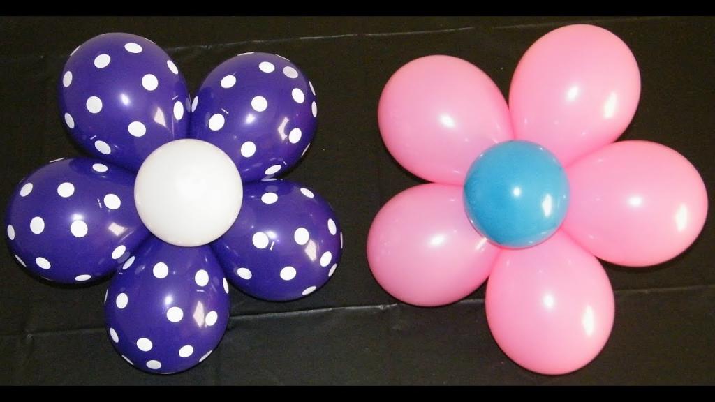 простые цветы из воздушных шаров