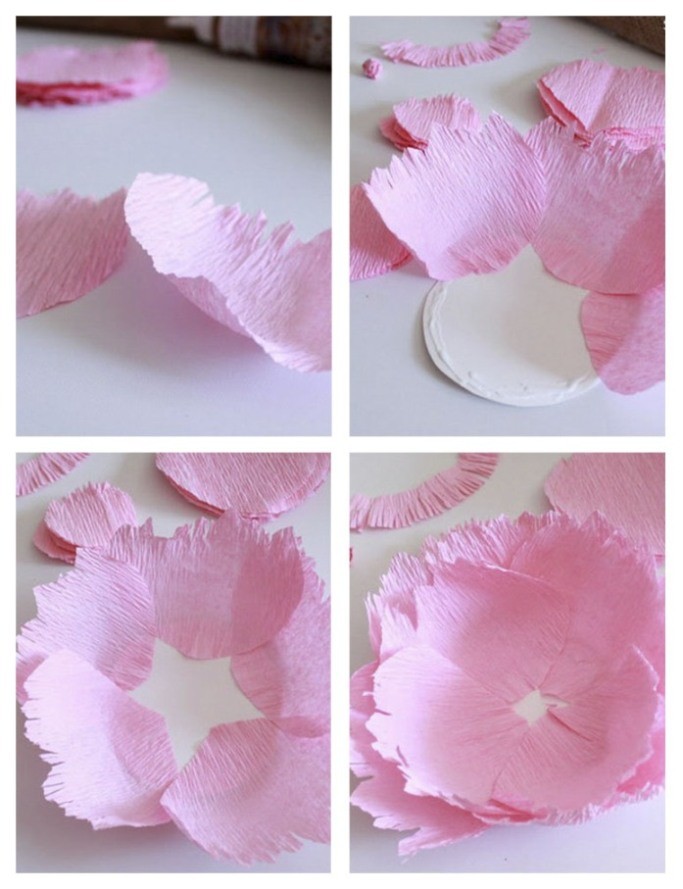Как сделать большие цветы из гофрированной бумаги: фото, техника выполнения- Handskill.ru