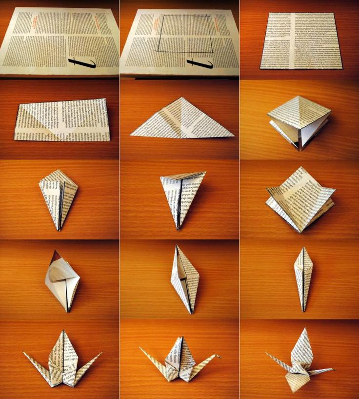 Традиционное оригами журавлик
