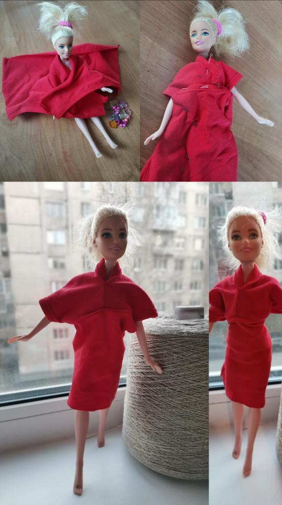 Платье для Барби из трикотажа