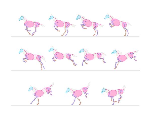 Схемы лошадей с помощью геометрических фигур