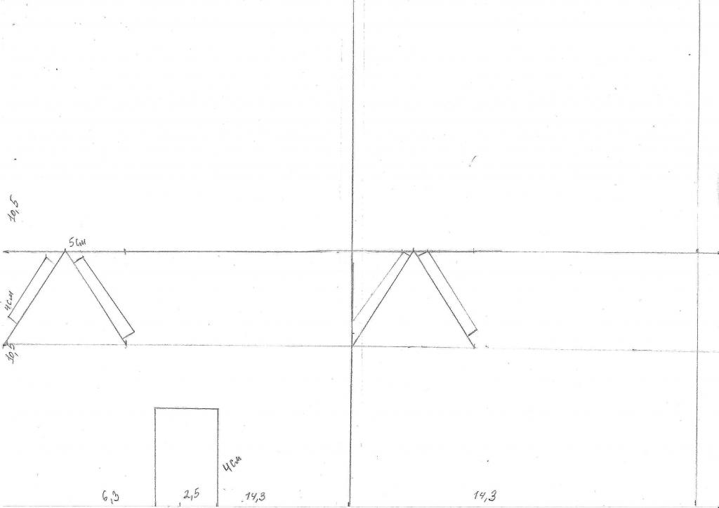 Схема построения простого бумажного домика