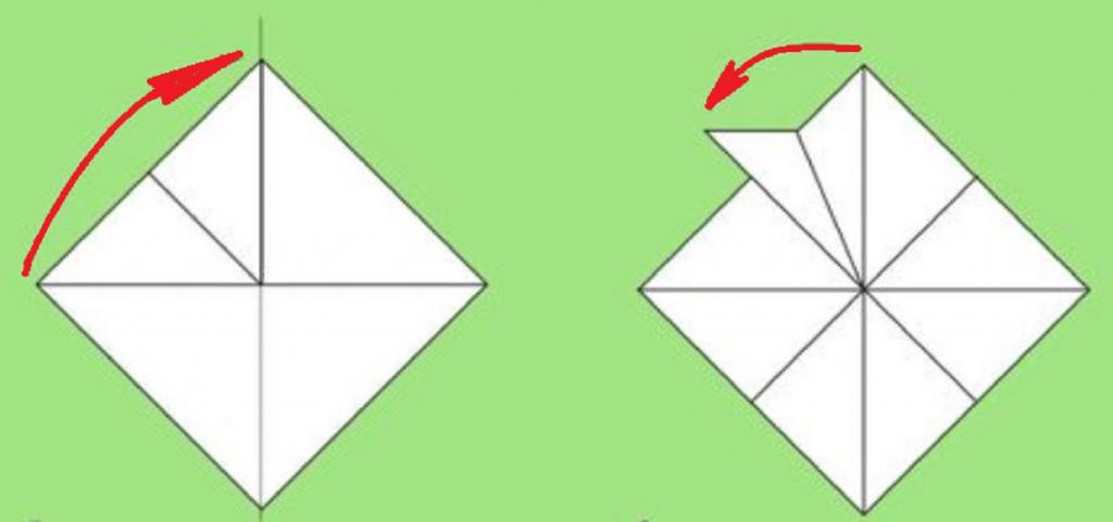 Оригами создание лапок лягушки