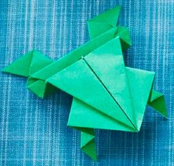 оригами прыгающая лягушка